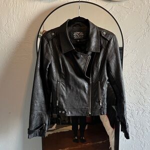 Blanc Noir Women's Black Leather Jacket